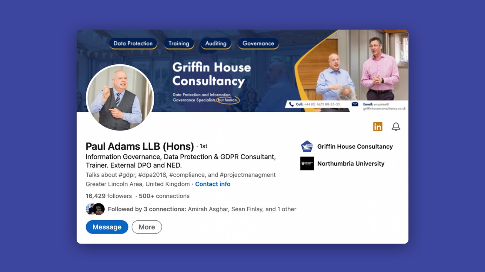 Griffin House Consultancy LinkedIn banner