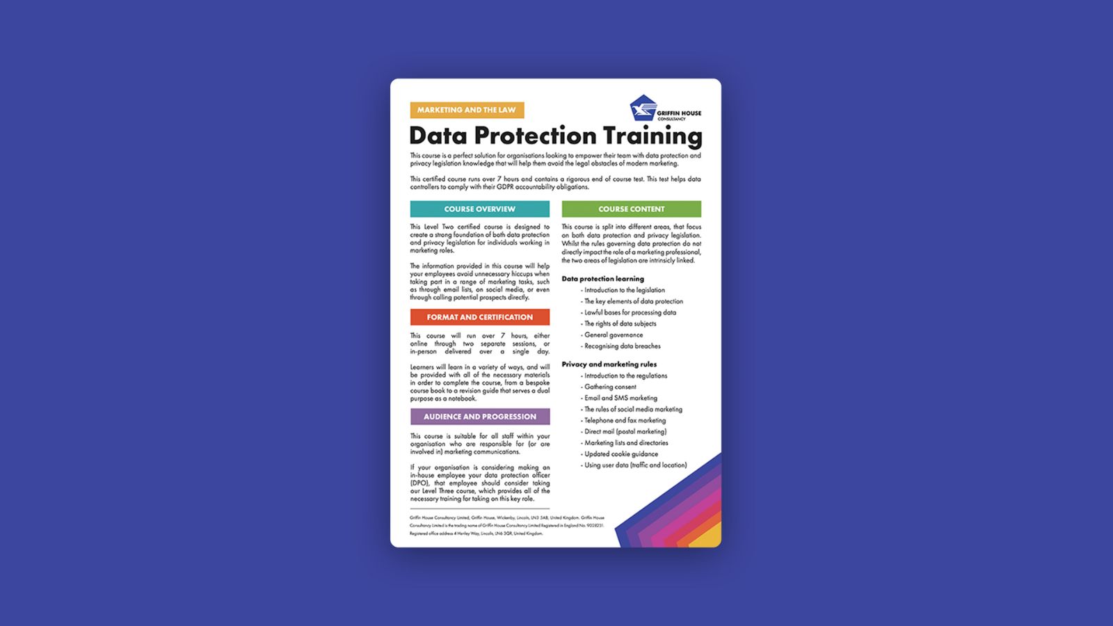 Date protection training newsletter Griffin House Consultancy