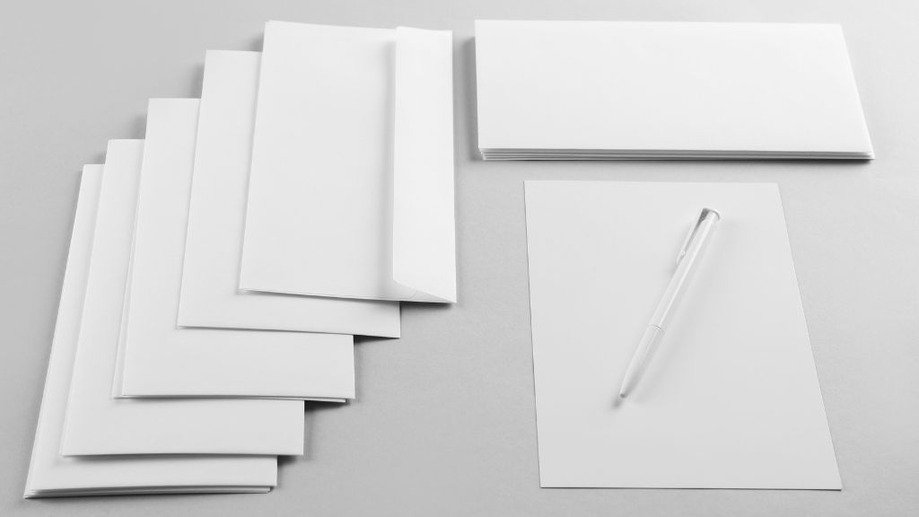 blank paper and envelopes