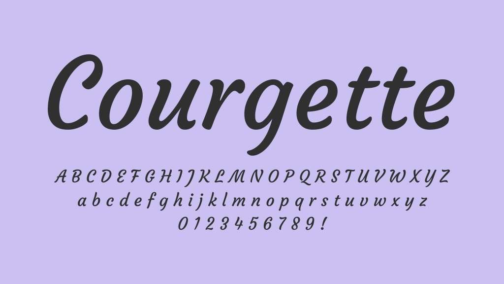 Courgette typeface