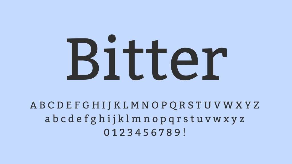 Bitter, a great serif typeface