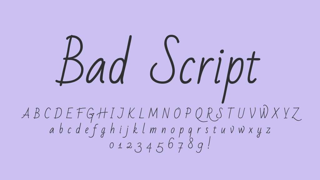 bad script typeface