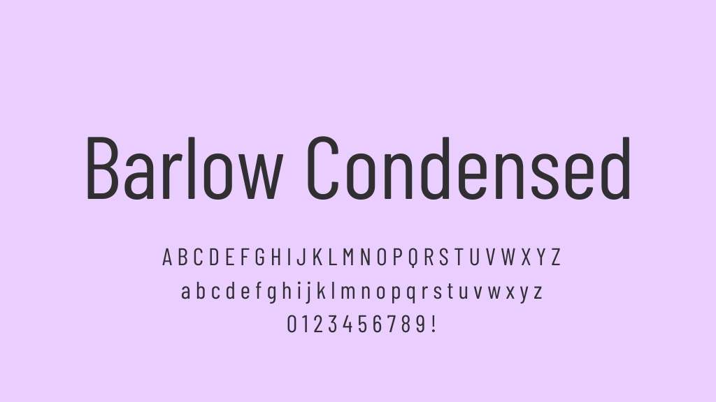 barlow condensed typeface