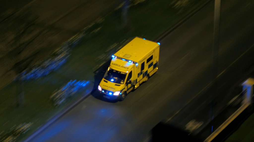 ambulance with blue lights