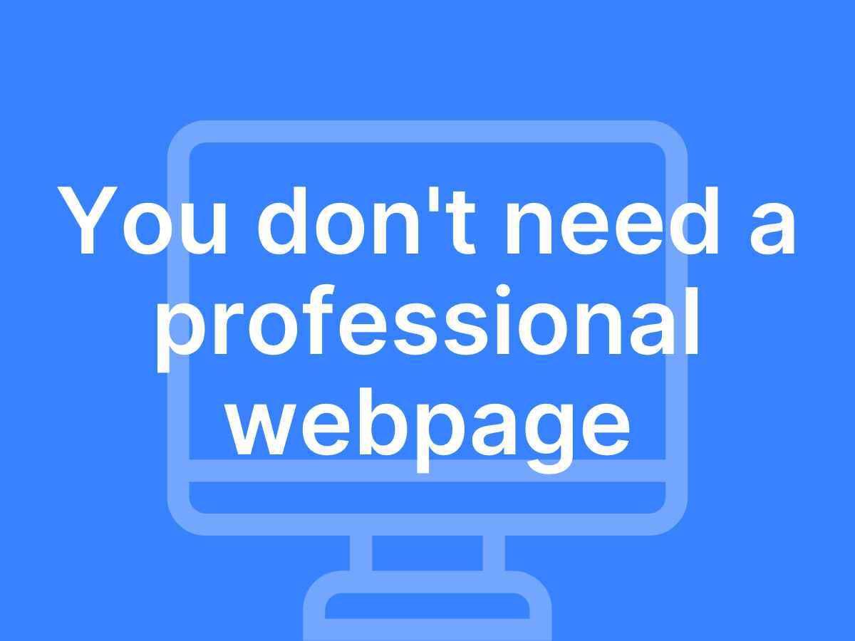 why you don't need a professional website