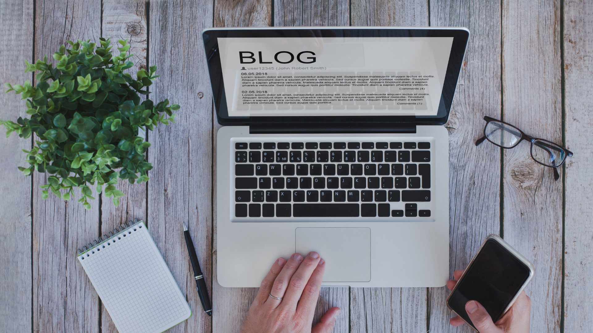 Blog on a laptop Blog on a laptop